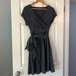 Garnet Hill XS grey faux wrap dress